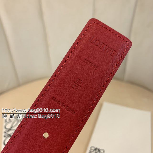 LOEWE女士皮帶 羅意威經典銅扣手掌紋雙面牛皮腰帶  jjp1798